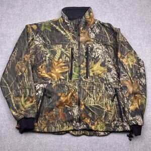 mad dog gear mossy oak jacket‎ camo fleece lined full zip large